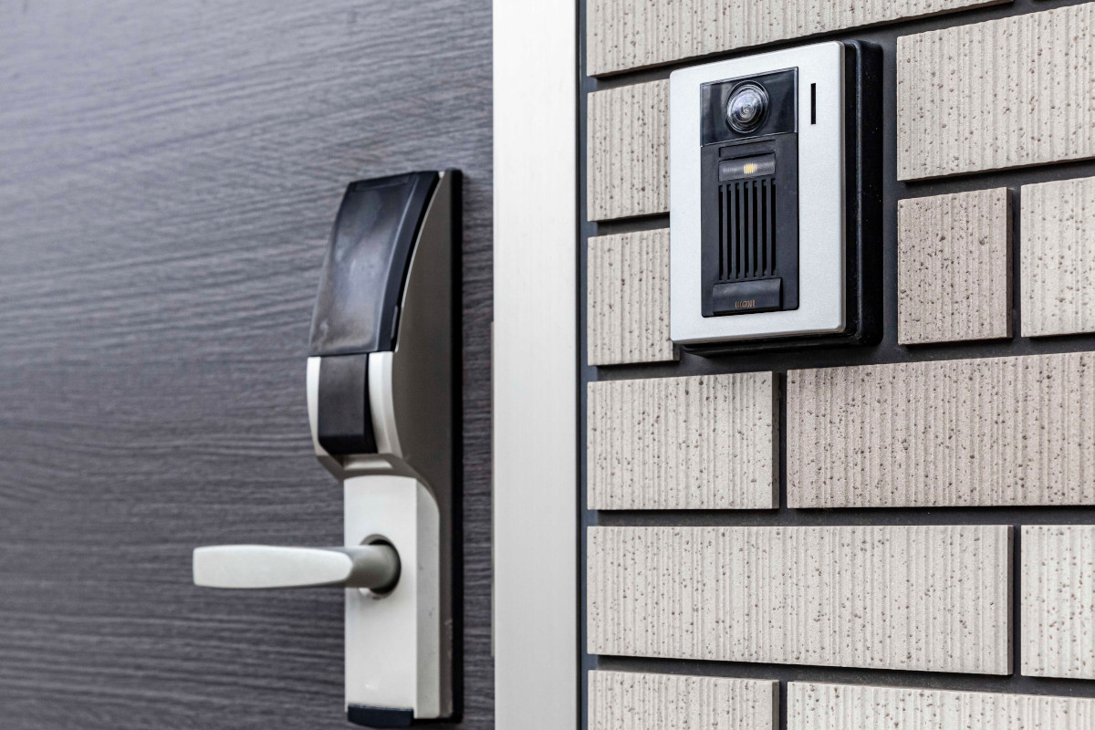 An access control system on an exterior business door