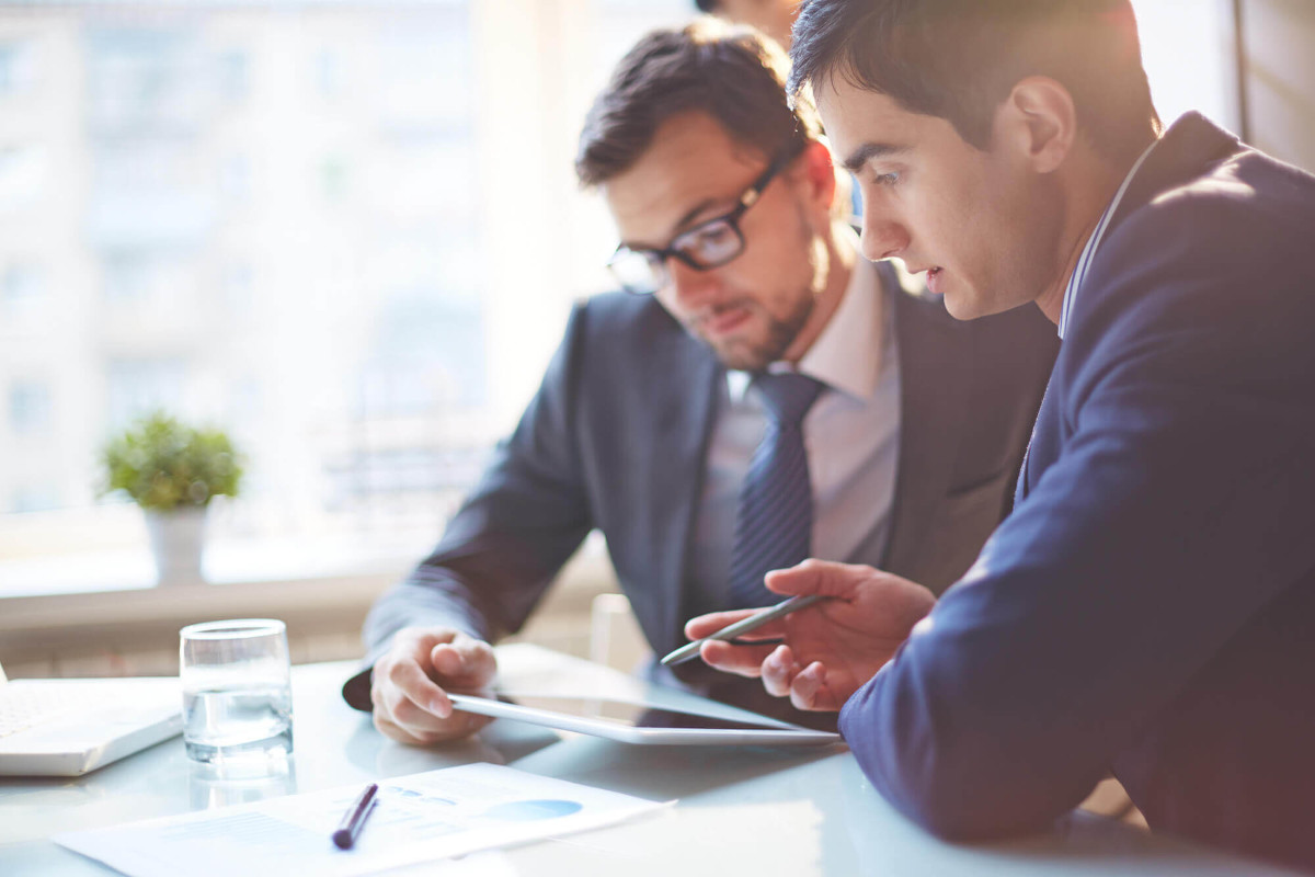 Two businessman working