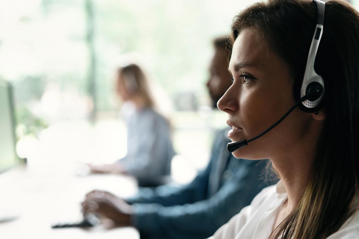 Customer support representative at work
