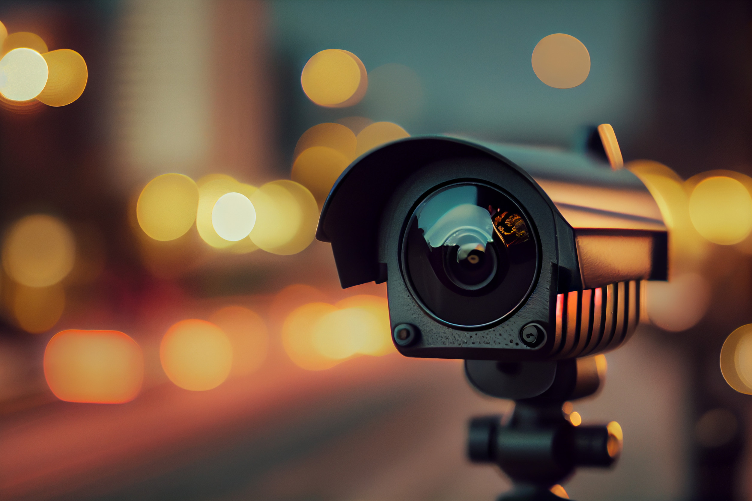 CCTV surveillance camera monitoring city street